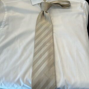 XMI ATKINSONS ROYAL IRISH POPLIN CHAMPAGNE TIE